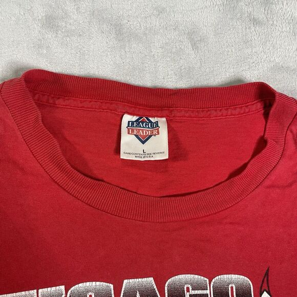 Vtg Chicago Bulls T Shirt Made In USA Michael Jordan Mens L Spellout Graphic - Picture 5 of 15